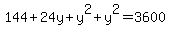 144%2B24y%2By%5E2%2By%5E2=3600