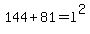 144%2B81=l%5E2