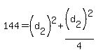 144=%28d%5B2%5D%29%5E2%2B%28d%5B2%5D%29%5E2%2F4