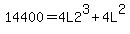14400=4L2%5E3%2B4L%5E2