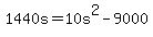 1440s+=+10s%5E2+-+9000