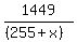 1449%2F%28%28255%2Bx%29%29