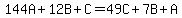 144A%2B12B%2BC=49C%2B7B%2BA