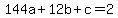 144a%2B12b%2Bc=2