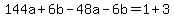 144a%2B6b-48a-6b=1%2B3