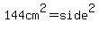 144cm%5E2=side%5E2