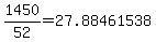 1450%2F52=27.88461538