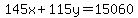 145x%2B115y=15060