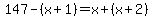 147-%28x%2B1%29=x%2B%28x%2B2%29