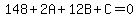 148%2B2A%2B12B%2BC=0