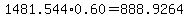 1481.544%2A0.60=888.9264