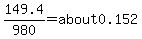 149.4%2F980=about0.152