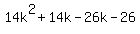 14k%5E2%2B14k-26k-26