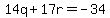 14q%2B17r=-34