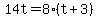 14t=8%28t%2B3%29