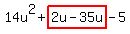 14u%5E2%2Bhighlight%282u-35u%29-5