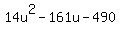 14u%5E2+-+161u+-+490