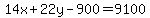 14x%2B22y-900=9100