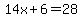 14x%2B6=28