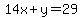 14x%2By+=+29
