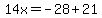 14x=-28%2B21