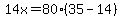 14x=80%2835-14%29