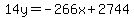 14y=-266x%2B2744