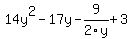 14y%5E2+-+17y+-+9+%2F2y+%2B3