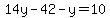 14y-42-y=10