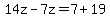 14z-7z=7%2B19