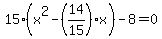 15%28x%5E2-%2814%2F15%29x%29-8=0+