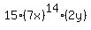 15%2A%287x%29%5E14%2A%282y%29