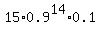 15%2A0.9%5E14%2A0.1
