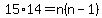 15%2A14+=+n%28n-1%29