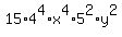 15%2A4%5E4%2Ax%5E4%2A5%5E2%2Ay%5E2