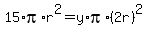 15%2Api%2Ar%5E2=y%2Api%2A%282r%29%5E2