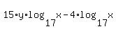 15%2Ay%2Alog%2817%2Cx%29+-+4%2Alog%2817%2Cx%29