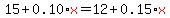 15%2B0.10%2Ared%28x%29=12%2B0.15%2Ared%28x%29