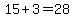 15%2B3=28
