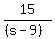 15%2F%28%28s-9%29%29
