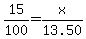 15%2F100=x%2F13.50