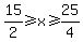 15%2F2%3E=x%3E=25%2F4