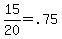 15%2F20+=+.75