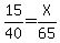 15%2F40=X%2F65