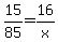 15%2F85=16%2Fx