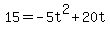 15=+-5t%5E2%2B20t