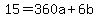 15=360a%2B6b