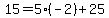 15=5%28-2%29%2B25