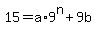 15=a%2A9%5En%2B9b