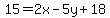 15+=+2x-5y%2B18